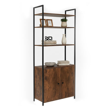 Bookcase with Storage, Adjustable Shelves, 4-Tier