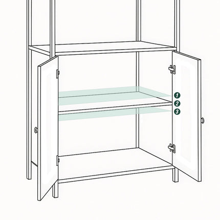 Bookcase with Storage, Adjustable Shelves, 4-Tier