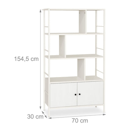 Bookcase with Storage Unit – 3 Shelves, Base Cabinet