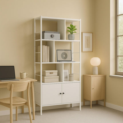 Bookcase with Storage Unit – 3 Shelves, Base Cabinet