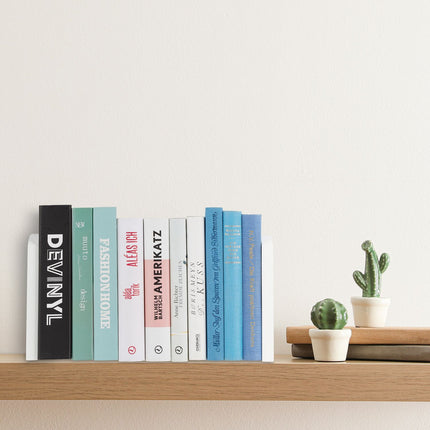 Bookends Set of 2, White Bamboo, Modern Design