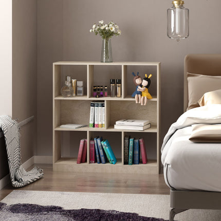 Bookshelf 3-layer natural wood storage for home/office