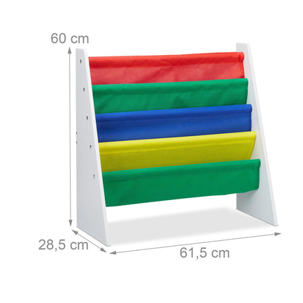 Bookshelf for children with fabric compartment