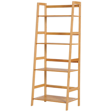 Bamboo bookcase, 4-layer storage for living room and office