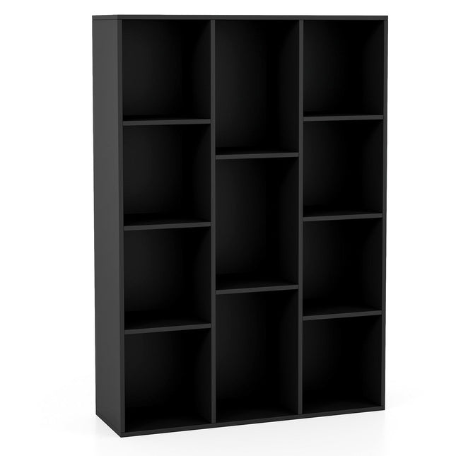 Bookshelf with 11 Compartments, Black, 74 x 24 x 106 cm