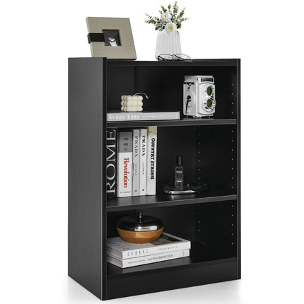 Bookshelf with 3 Adjustable Shelves, Black, 50x30x75 cm