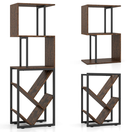 Bookshelf with 3 Open Shelves, Tree Design, 39.5x25x122cm