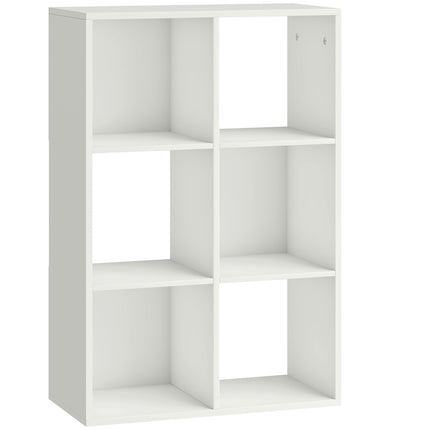 Bookshelf with 3 Shelves, White, Chipboard, Anti-Tip
