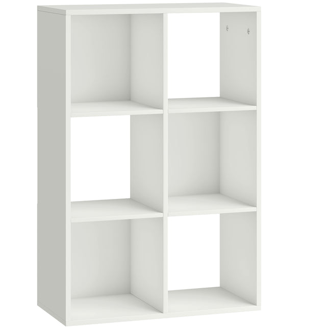Bookshelf with 3 Shelves, White, Chipboard, Anti-Tip