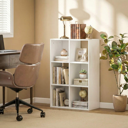 Bookshelf with 3 Shelves, White, Chipboard, Anti-Tip