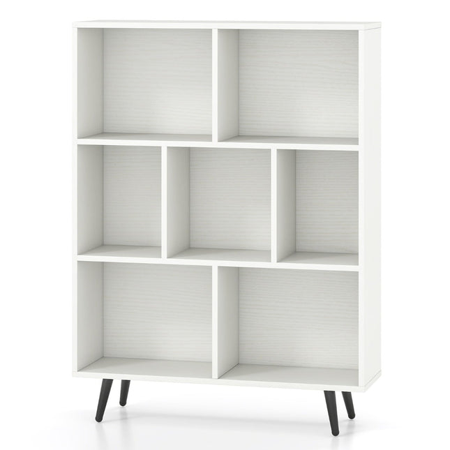 Bookshelf with 3 Tiers, Wood Legs – 80 cm, Anti-Tip Safety