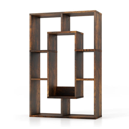 Bookshelf with 7 Compartments, Freestanding Cube Shelf, 60x20x90 cm, Coffee
