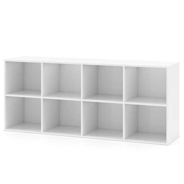 Bookshelf with 8 Compartments, 121.5 x 29 x 61 cm, White