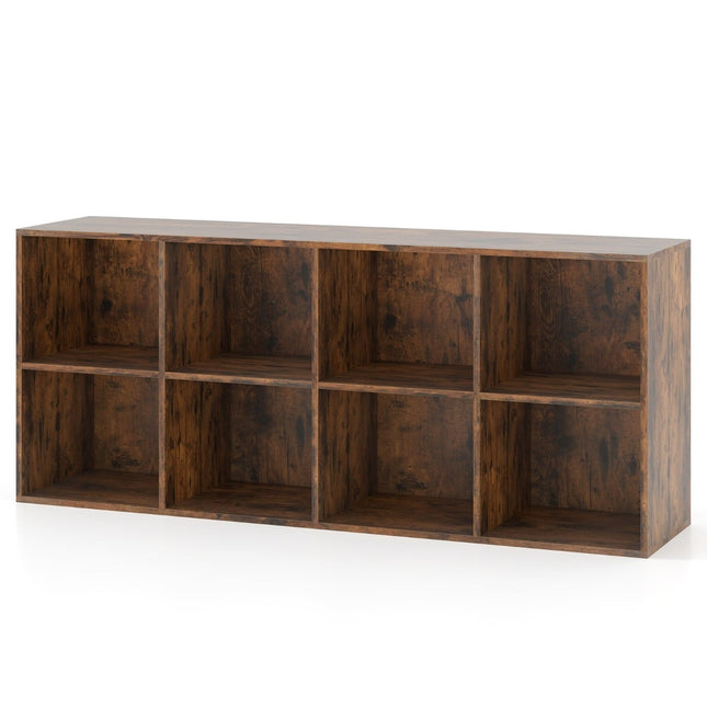 Bookshelf with 8 Cubes, 121.5 x 29 x 61 cm, Anti-Tip Safety