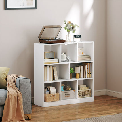Bookshelf with 8 Shelves, 97.5 x 30 x 100 cm, White