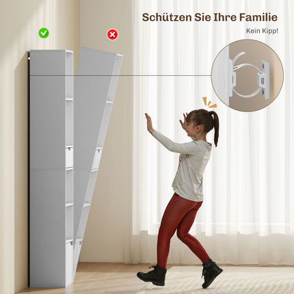 Bookshelf with Adjustable Shelves and Drawer, White