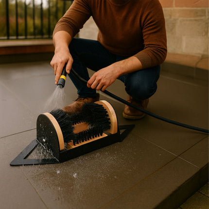 Boot Cleaner with Surround Brushes and Footrest