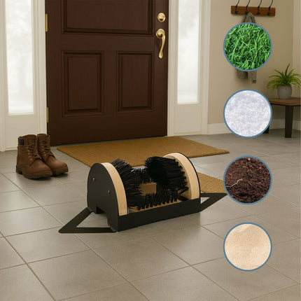 Boot Cleaner with Surround Brushes and Footrest