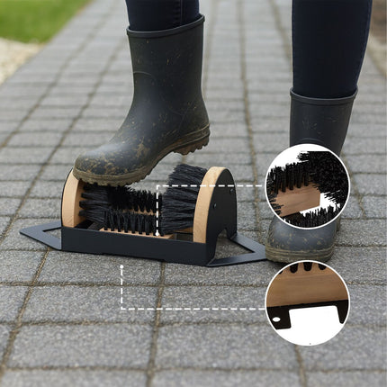 Boot Cleaner with Surround Brushes and Footrest