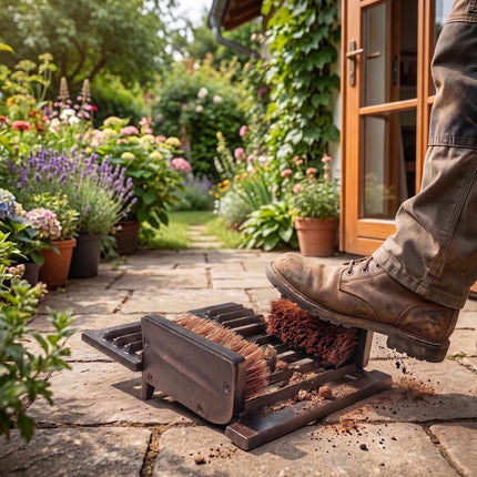 Boot Scraper, Cast Iron Grate With Built-In Boot Jack