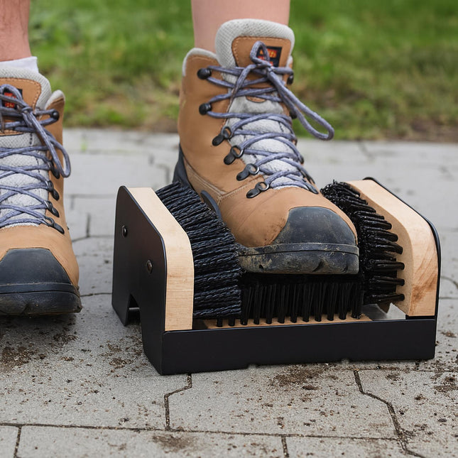 Laarzenreiniger met allround borstels voor buitenreiniging