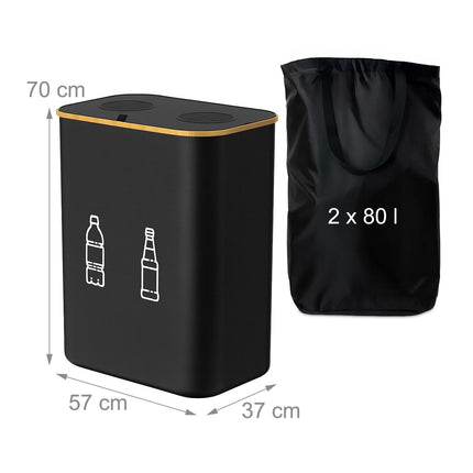 Bottle Collector with 2 Removable Bags, 160L Capacity