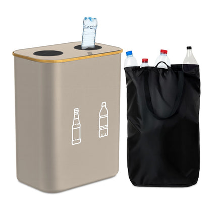 Bottle Collector with 2 Removable Bags, 160L Capacity