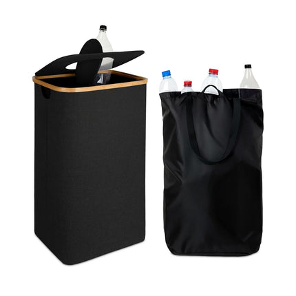 Bottle Collector with Lid, 100L Capacity, Removable Bag