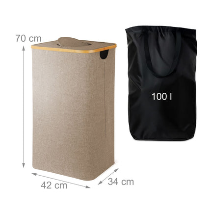 Bottle Collector with Lid, 100L Capacity, Removable Bag