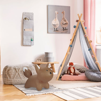 Bouncing animal fox in brown