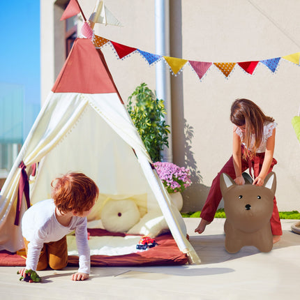 Bouncing animal fox in brown