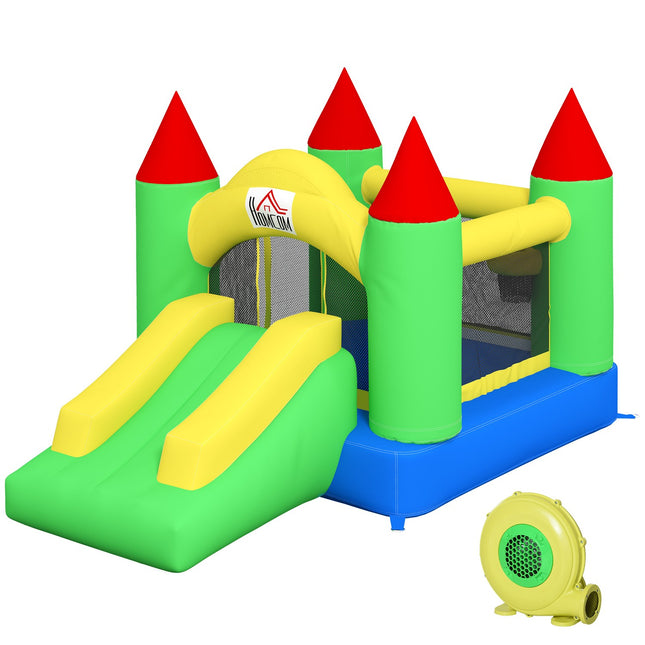 Inflatable bouncy castle for children with slide and net, 300x180x160 cm