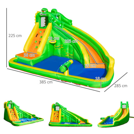 Inflatable water slide and play pool for children, 380x285x225 cm