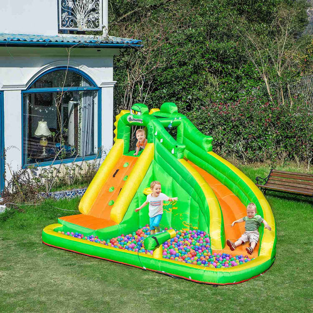 Inflatable water slide and play pool for children, 380x285x225 cm