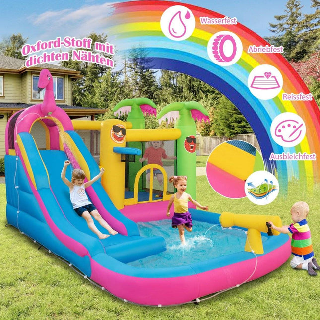Bouncy castle with blower water park in flamingo theme 450 x 300 x 260 cm