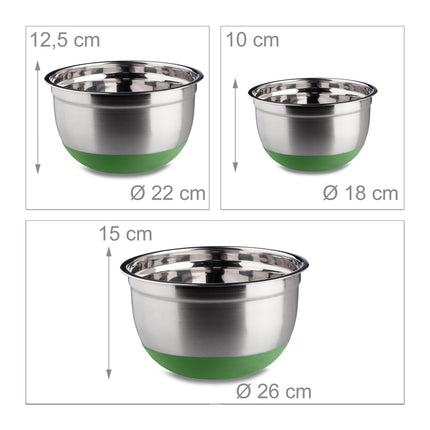 Bowl set 3 parts with non-slip base