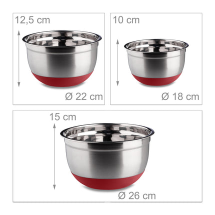 Bowl set 3 parts with non-slip base