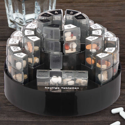 Box for tablets 31 days 4 compartments