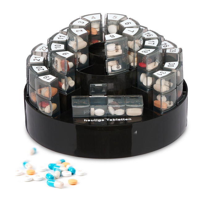 Box for tablets 31 days 4 compartments