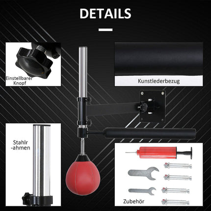 Boxing frame with foldable reflex bar, height adjustable