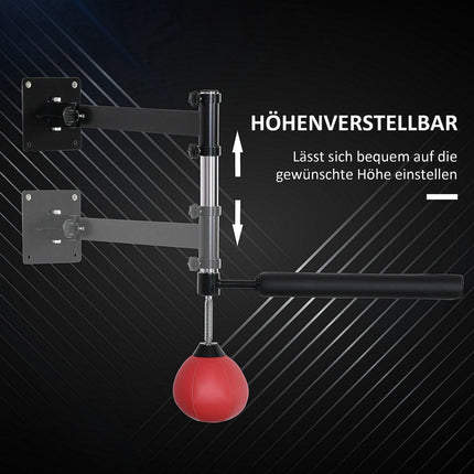 Boxing frame with foldable reflex bar, height adjustable
