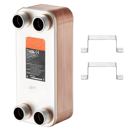 Brazed Plate Heat Exchanger, 30-Plate 5x12 Water-to-Water