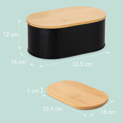 Bread Box with Bamboo Cutting Board Lid