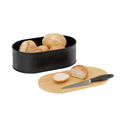 Bread Box with Bamboo Cutting Board Lid