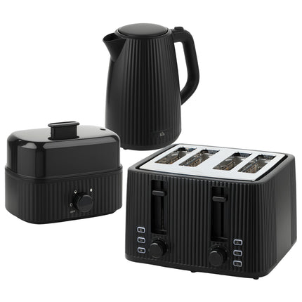 Breakfast Set: 1.7L Kettle, 4-Slice Toaster, Egg Cooker