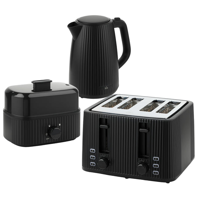 Breakfast Set: 1.7L Kettle, 4-Slice Toaster, Egg Cooker
