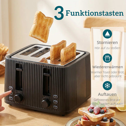 Breakfast Set: 1.7L Kettle, 4-Slice Toaster, Egg Cooker