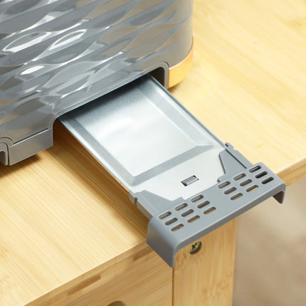 Breakfast set: 1.5 L kettle and toaster with 4 slices, gray