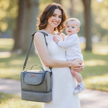 Breast Pump Bag with Ice Pack, Fits S1 S2, Grey