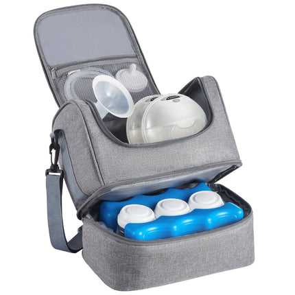 Breast Pump Bag with Ice Pack, Fits S1 S2, Grey